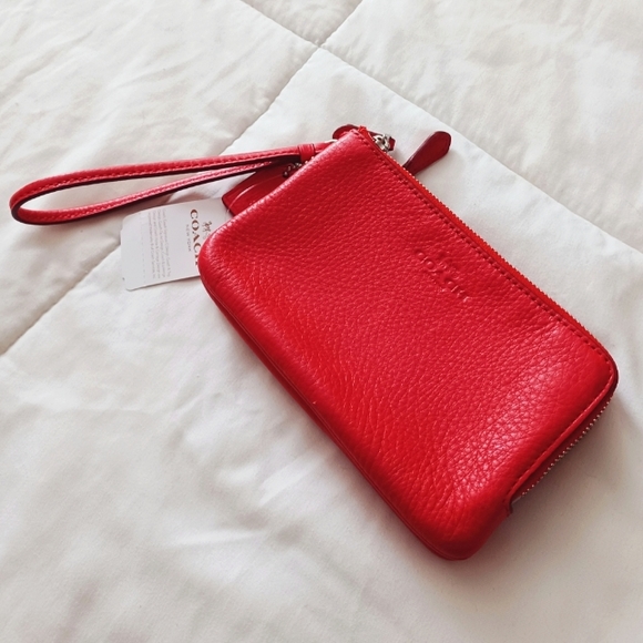 Coach Handbags - NWT Coach Red Leather Wristlet